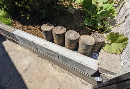 庭ブロック補修