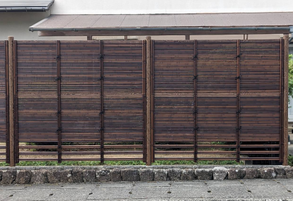 人工竹垣取付工事